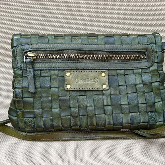 Hunter green leather shoulder bag - Picture 1 of 9